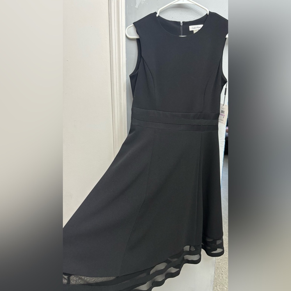 Calvin Klein Black Sleeveless A-Line Dress